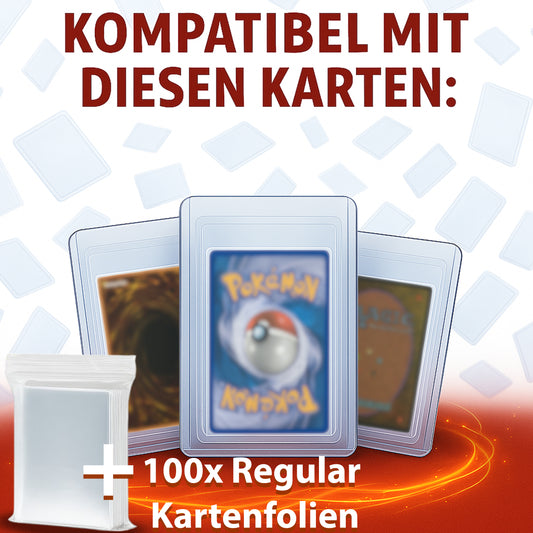 (Leider aktuell Ausverkauft - Der Sturm war zu groß - Bald wieder da!) Toploader Sleeves Set 3"x4" für TCG Sammelkarten 200 im Set