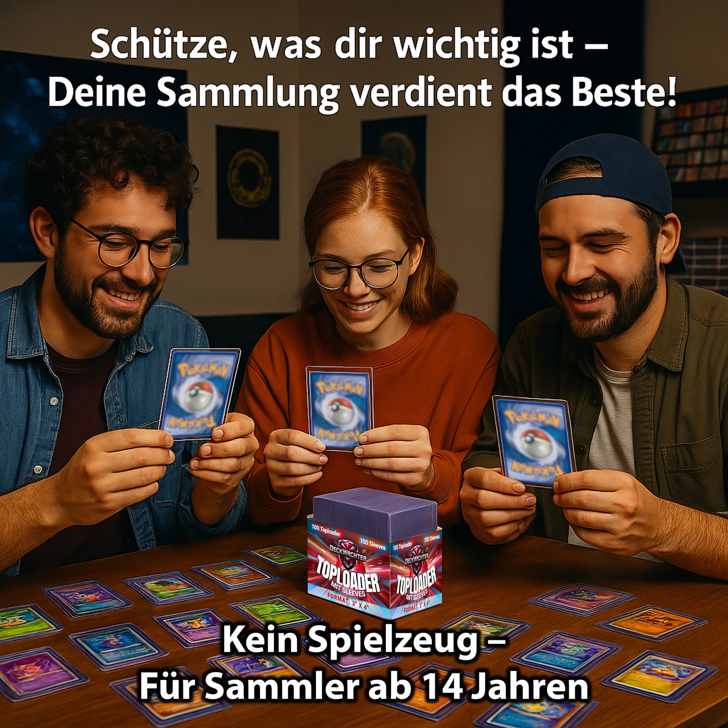 (Leider aktuell Ausverkauft - Der Sturm war zu groß - Bald wieder da!) Toploader Sleeves Set 3"x4" für TCG Sammelkarten 200 im Set