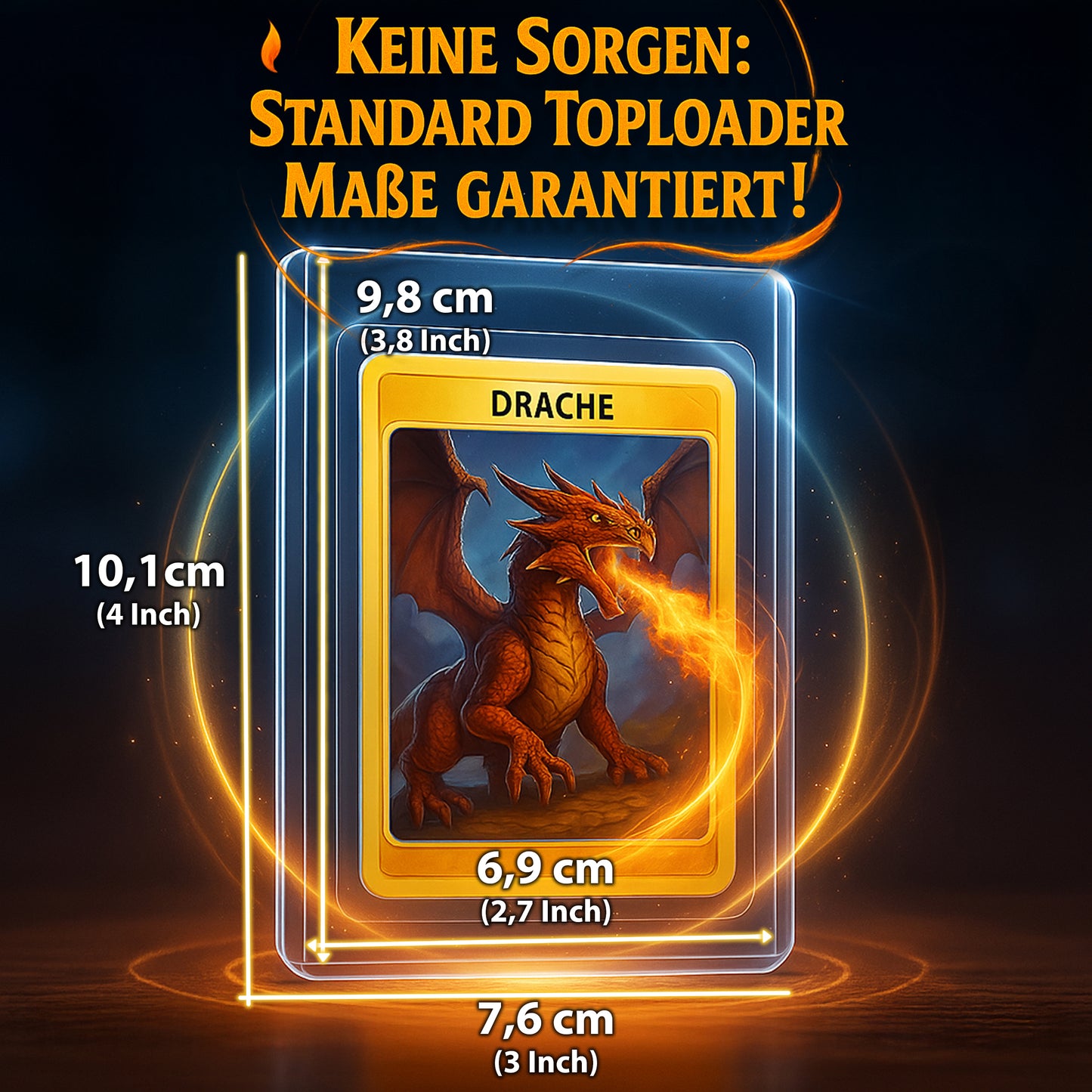 (Leider aktuell Ausverkauft - Der Sturm war zu groß - Bald wieder da!) Toploader Sleeves Set 3"x4" für TCG Sammelkarten 200 im Set