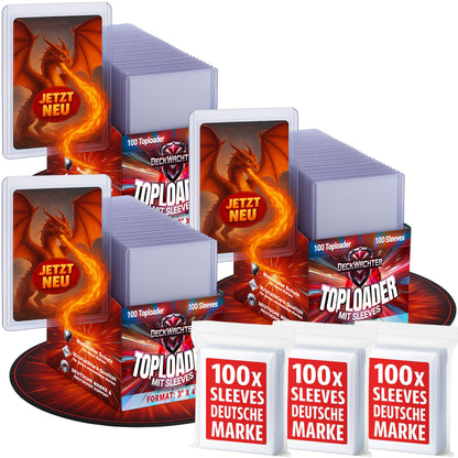 (Leider aktuell Ausverkauft - Der Sturm war zu groß - Bald wieder da!) Toploader Sleeves Set 3"x4" für TCG Sammelkarten 200 im Set