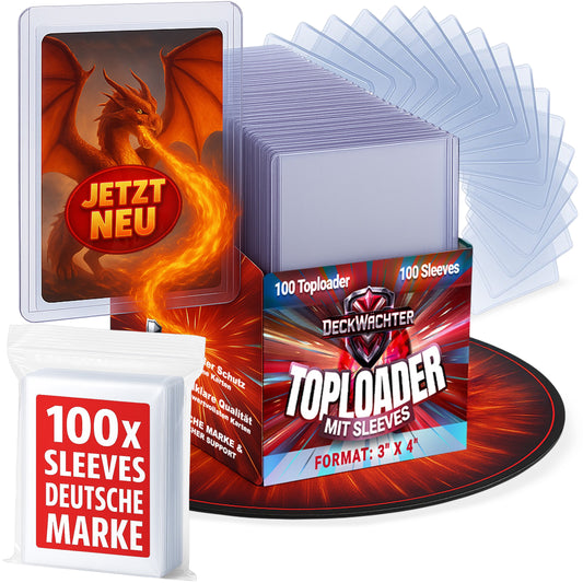 (Leider aktuell Ausverkauft - Der Sturm war zu groß - Bald wieder da!) Toploader Sleeves Set 3"x4" für TCG Sammelkarten 200 im Set